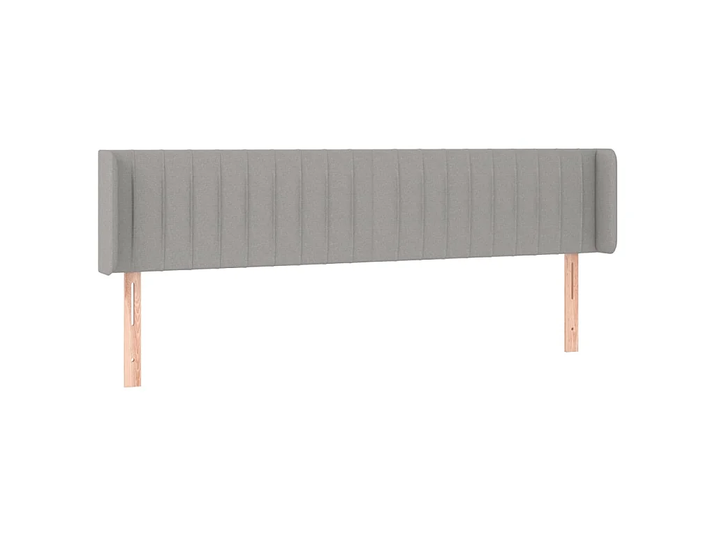 Hoofdbord met randen 203x16x78/88 cm stof lichtgrijs