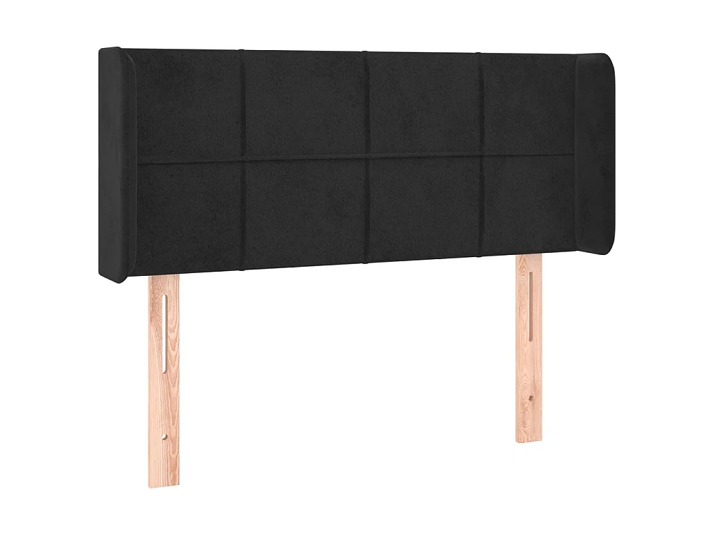 Hoofdbord met randen 93x16x78/88 cm fluweel zwart