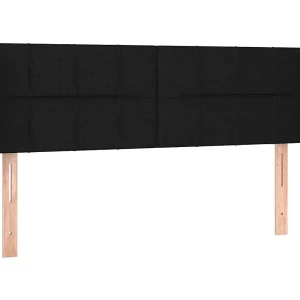 Hoofdbord met randen 147x16x78/88 cm stof zwart Hoofdbord met randen 147x16x78/88 cm stof zwart