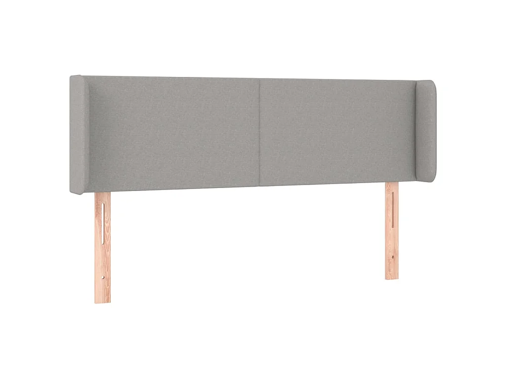 Hoofdbord met randen 147x16x78/88 cm stof lichtgrijs