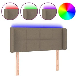 Hoofdbord LED 93x16x78/88 cm stof taupe