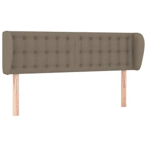 Hoofdbord met randen 147x23x78/88 cm stof taupe