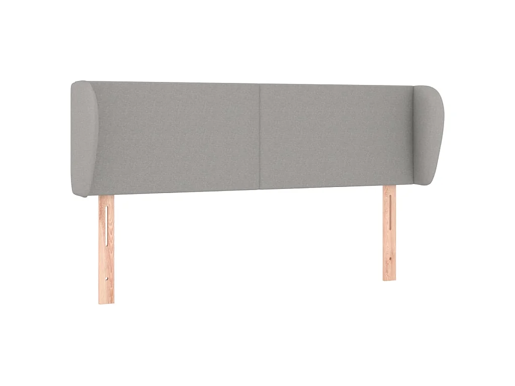 Hoofdbord met randen 147x23x78/88 cm stof lichtgrijs