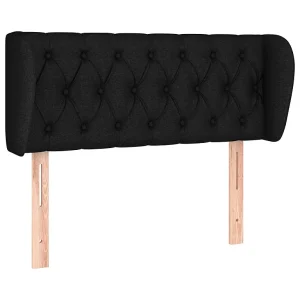 Hoofdbord met randen 93x23x78/88 cm stof zwart Hoofdbord met randen 93x23x78/88 cm stof zwart