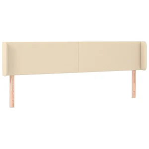 Hoofdbord met randen 203x16x78/88 cm stof crèmekleurig Hoofdbord met randen 203x16x78/88 cm stof crèmekleurig