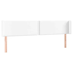 Hoofdbord met randen 203x16x78/88 cm kunstleer wit