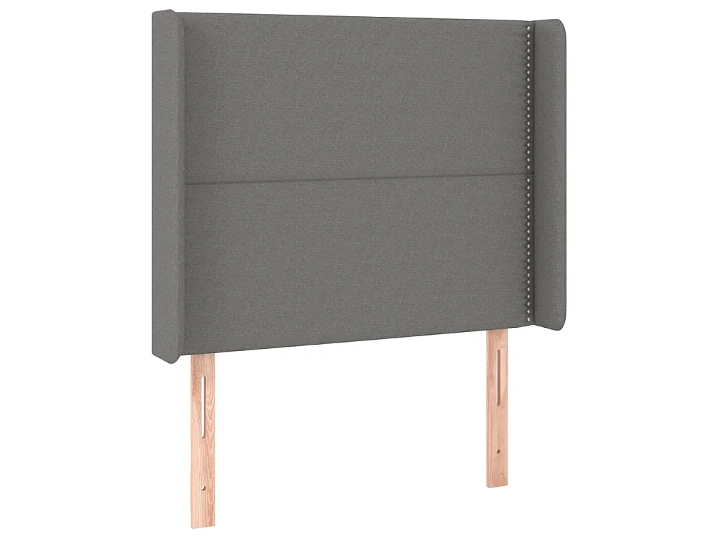Hoofdbord met randen 93x16x118/128 cm stof donkergrijs