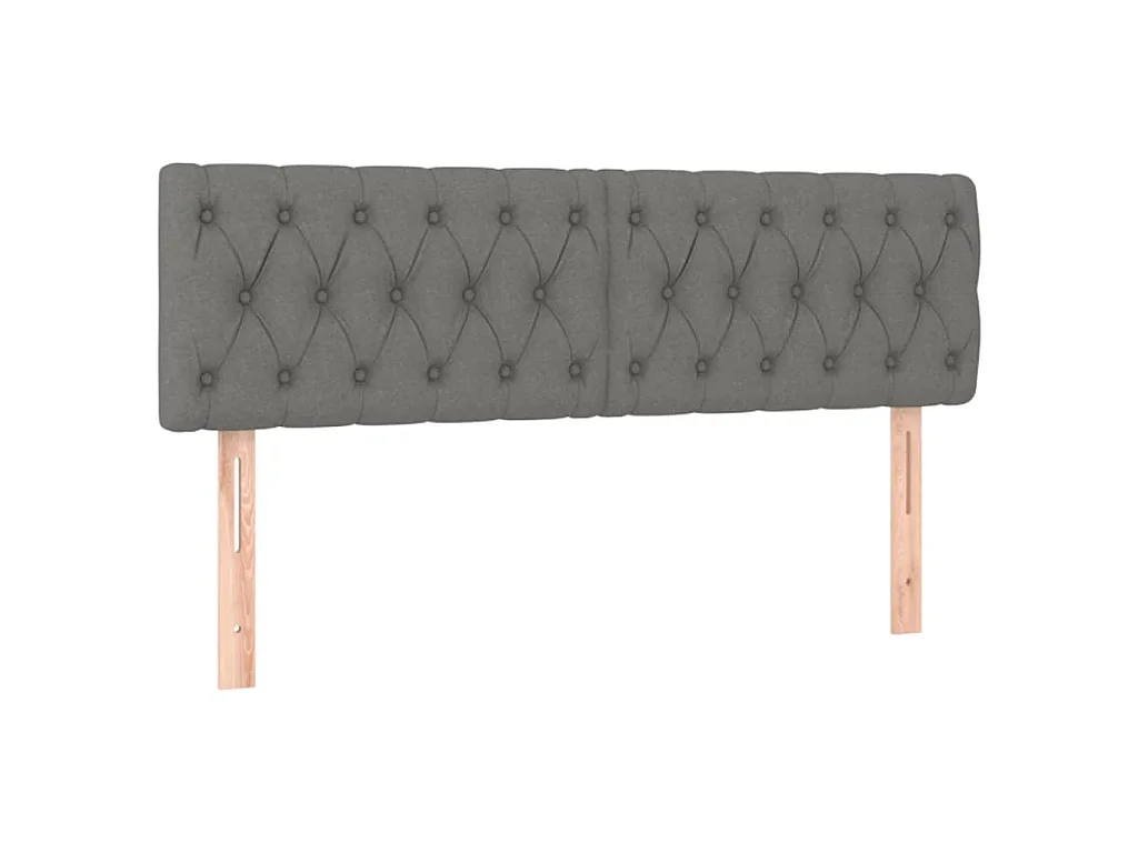 Hoofdborden 160x7x78/88 cm stof donkergrijs
