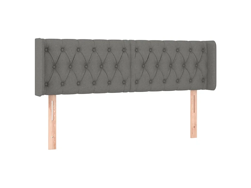 Hoofdbord met randen 163x16x78/88 cm stof donkergrijs