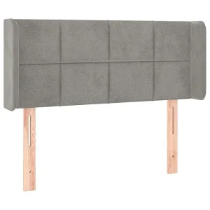 Hoofdbord met randen 103x16x78/88 cm fluweel lichtgrijs Hoofdbord met randen 103x16x78/88 cm fluweel lichtgrijs