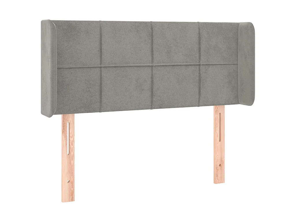 Hoofdbord met randen 103x16x78/88 cm fluweel lichtgrijs