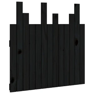 Hoofdbord wandmontage 82,5x3x80 cm massief grenenhout zwart Hoofdbord wandmontage 82,5x3x80 cm massief grenenhout zwart