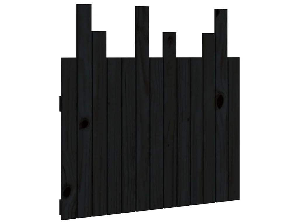 Hoofdbord wandmontage 82,5x3x80 cm massief grenenhout zwart