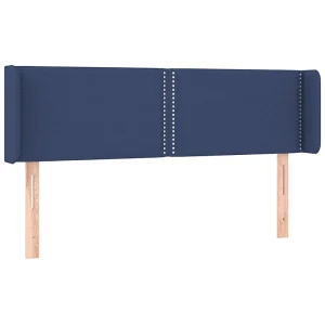 Hoofdbord met randen 147x16x78/88 cm stof blauw
