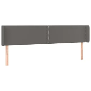 Hoofdbord met randen 203x16x78/88 cm kunstleer grijs
