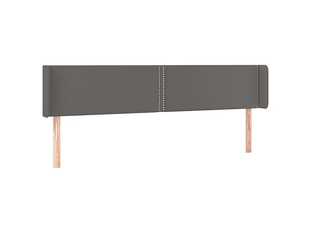 Hoofdbord met randen 203x16x78/88 cm kunstleer grijs