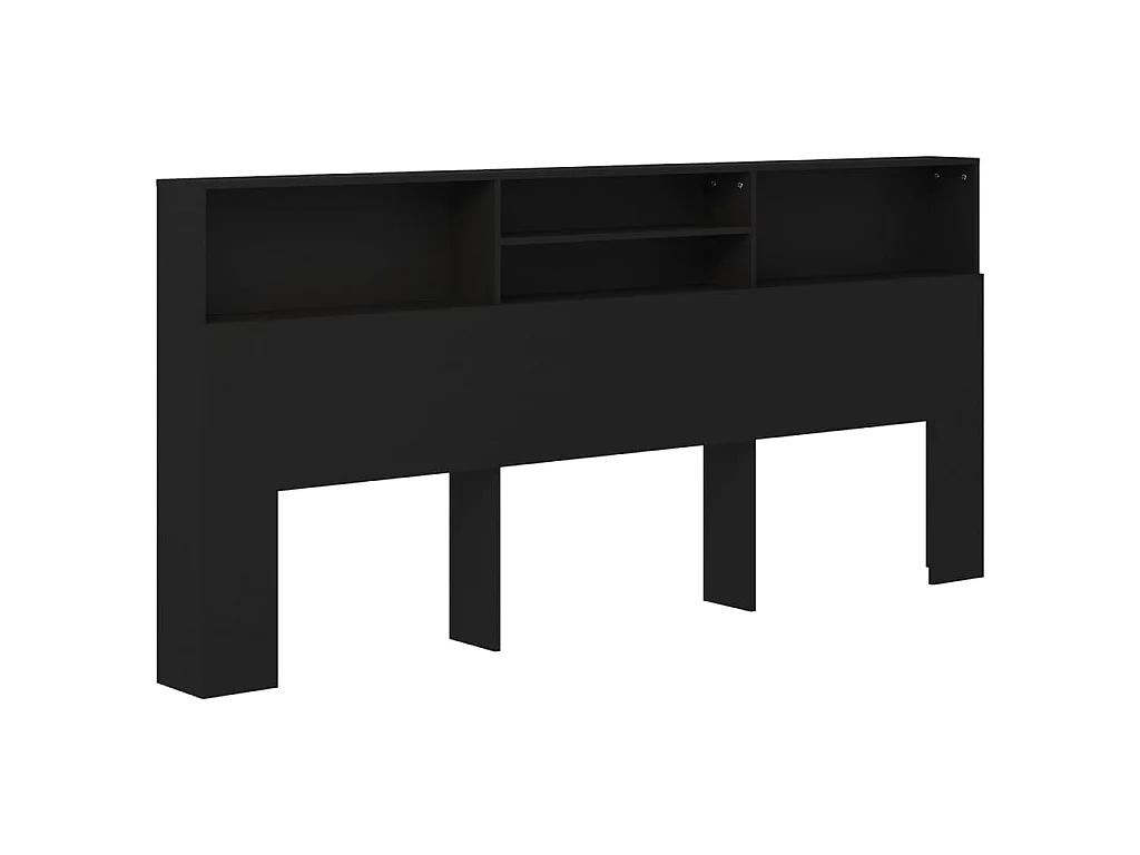 Hoofdbordkast 220x19x103,5 cm zwart