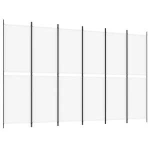 Kamerscherm met 6 panelen 300×200 cm stof wit Kamerscherm met 6 panelen 300×200 cm stof wit