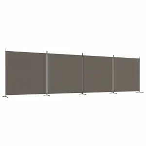 Kamerscherm met 4 panelen 698×180 cm stof antracietkleurig