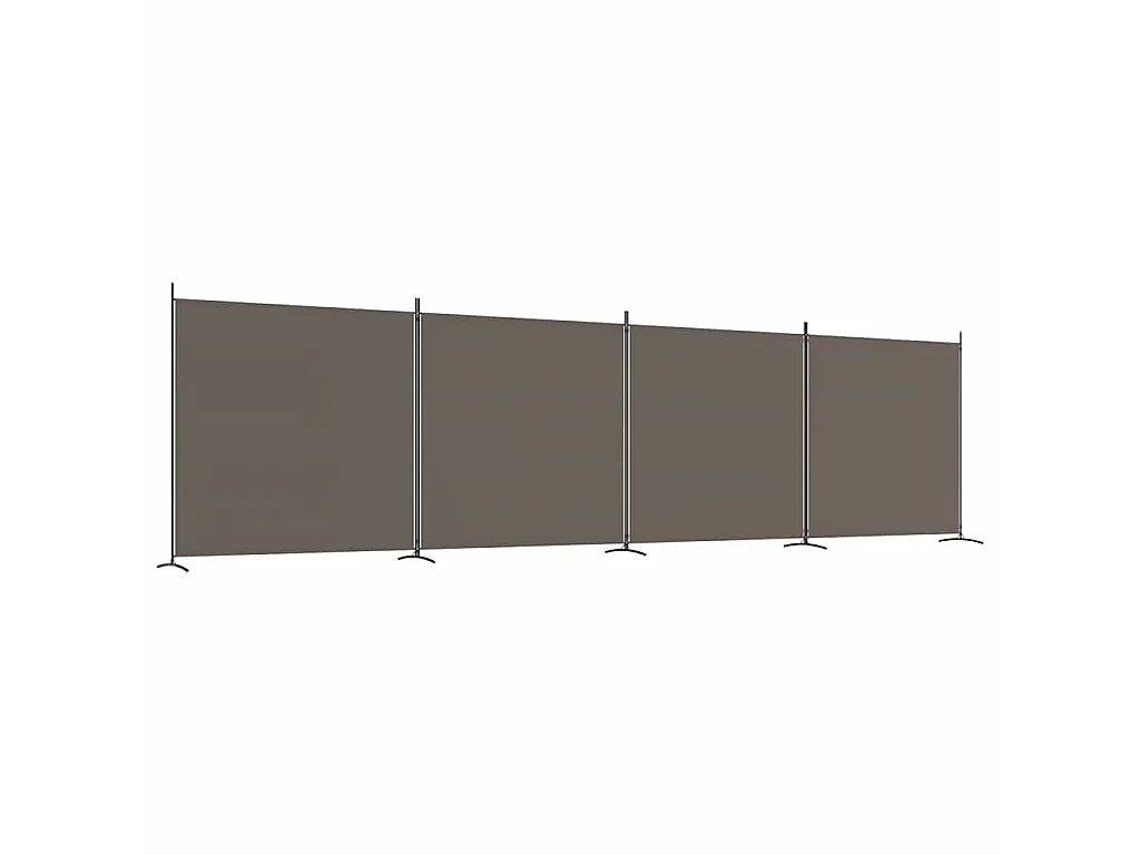 Kamerscherm met 4 panelen 698x180 cm stof antracietkleurig