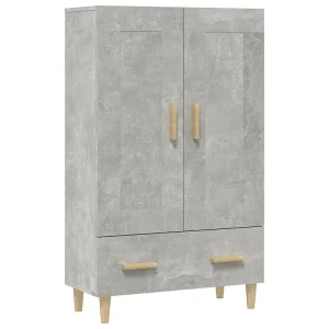 Hoge kast 70x31x115 cm bewerkt hout betongrijs