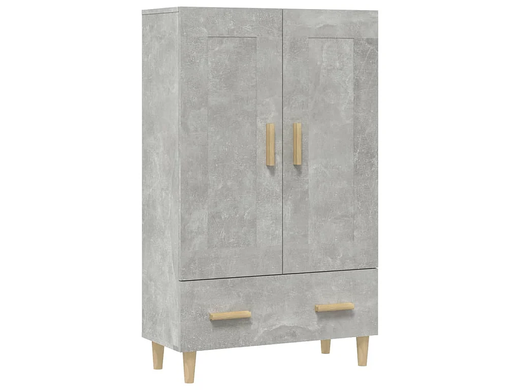 Hoge kast 70x31x115 cm bewerkt hout betongrijs