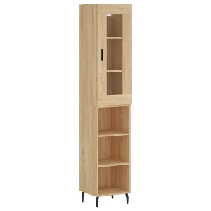 Hoge kast 34,5x34x180 cm bewerkt hout sonoma eikenkleurig Hoge kast 34,5x34x180 cm bewerkt hout sonoma eikenkleurig