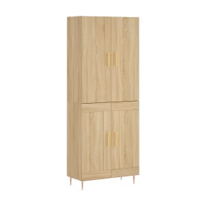 Hoge kast 69,5x34x180 cm bewerkt hout sonoma eikenkleurig Hoge kast 69,5x34x180 cm bewerkt hout sonoma eikenkleurig
