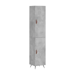 Hoge kast 34,5x34x180 cm bewerkt hout betongrijs Hoge kast 34,5x34x180 cm bewerkt hout betongrijs