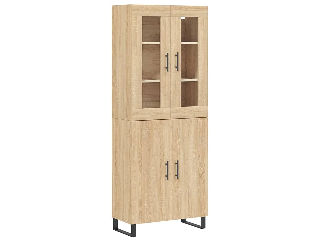 Hoge kast 69,5x34x180 cm bewerkt hout sonoma eikenkleurig