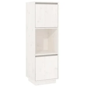 Hoge kast 38x35x117 cm massief grenenhout wit