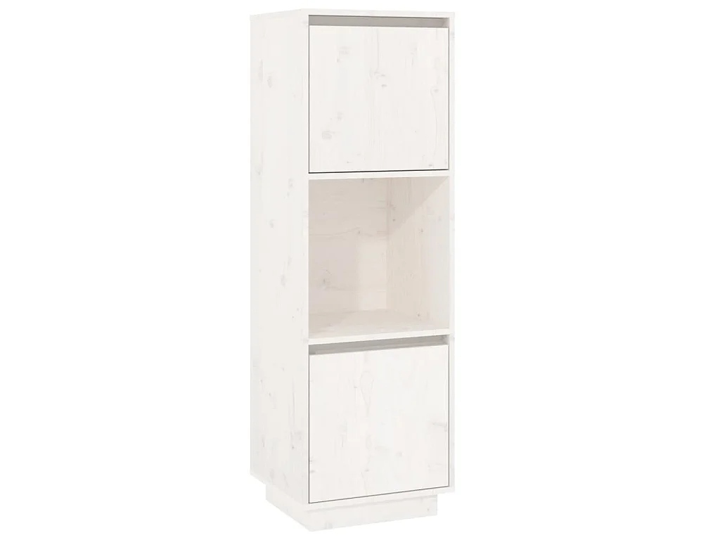 Hoge kast 38x35x117 cm massief grenenhout wit