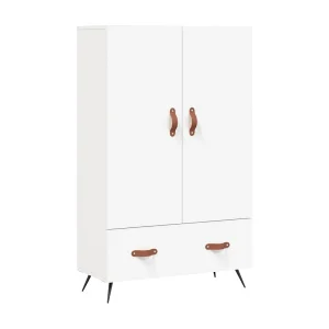 Hoge kast 69,5x31x115 cm bewerkt hout wit Hoge kast 69,5x31x115 cm bewerkt hout wit