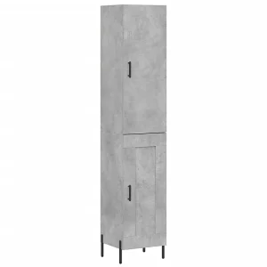 Hoge kast 34,5x34x180 cm bewerkt hout betongrijs Hoge kast 34,5x34x180 cm bewerkt hout betongrijs