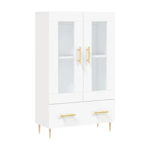 Hoge kast 69,5x31x115 cm bewerkt hout wit Hoge kast 69,5x31x115 cm bewerkt hout wit