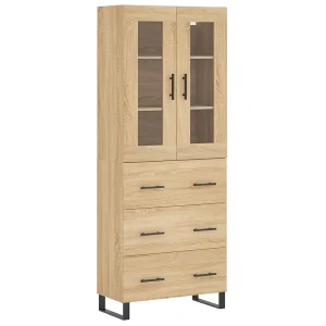 Hoge kast 69,5x34x180 cm bewerkt hout sonoma eikenkleurig Hoge kast 69,5x34x180 cm bewerkt hout sonoma eikenkleurig
