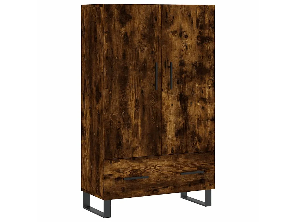 Hoge kast 69,5x31x115 cm bewerkt hout gerookt eikenkleurig