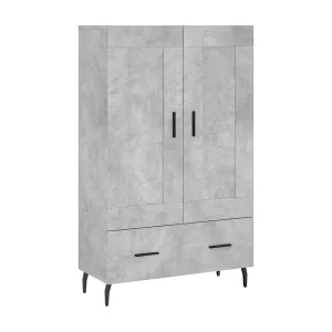 Hoge kast 69,5x31x115 cm bewerkt hout betongrijs Hoge kast 69,5x31x115 cm bewerkt hout betongrijs