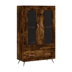 Hoge kast 69,5x31x115 cm bewerkt hout gerookt eikenkleurig Hoge kast 69,5x31x115 cm bewerkt hout gerookt eikenkleurig