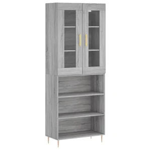 Hoge kast 69,5x34x180 cm bewerkt hout grijs sonoma eikenkleurig Hoge kast 69,5x34x180 cm bewerkt hout grijs sonoma eikenkleurig