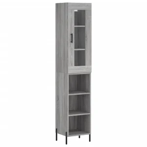 Hoge kast 34,5x34x180 cm bewerkt hout grijs sonoma eikenkleurig Hoge kast 34,5x34x180 cm bewerkt hout grijs sonoma eikenkleurig