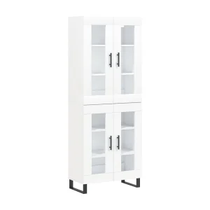 Hoge kast 69,5x34x180 cm bewerkt hout wit Hoge kast 69,5x34x180 cm bewerkt hout wit