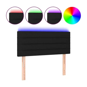 Hoofdbord LED 90x5x78/88 cm stof zwart