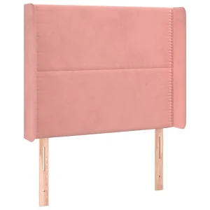 Hoofdbord met randen 83x16x118/128 cm fluweel roze Hoofdbord met randen 83x16x118/128 cm fluweel roze