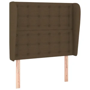 Hoofdbord met randen 93x23x118/128 cm stof donkerbruin Hoofdbord met randen 93x23x118/128 cm stof donkerbruin