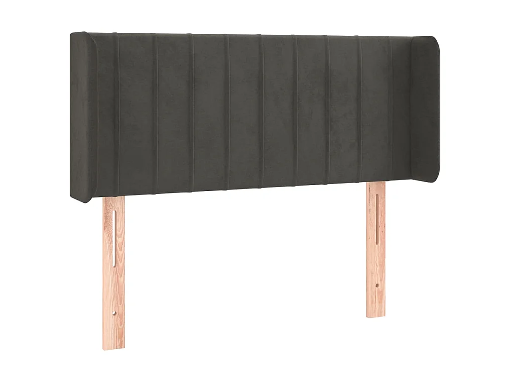 Hoofdbord met randen 103x16x78/88 cm fluweel donkergrijs