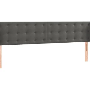 Hoofdbord met randen 163x23x78/88 cm fluweel donkergrijs