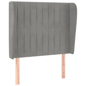 Hoofdbord met randen 83x23x118/128 cm fluweel lichtgrijs Hoofdbord met randen 83x23x118/128 cm fluweel lichtgrijs