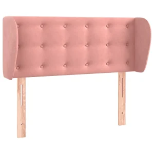 Hoofdbord met randen 93x23x78/88 cm fluweel roze