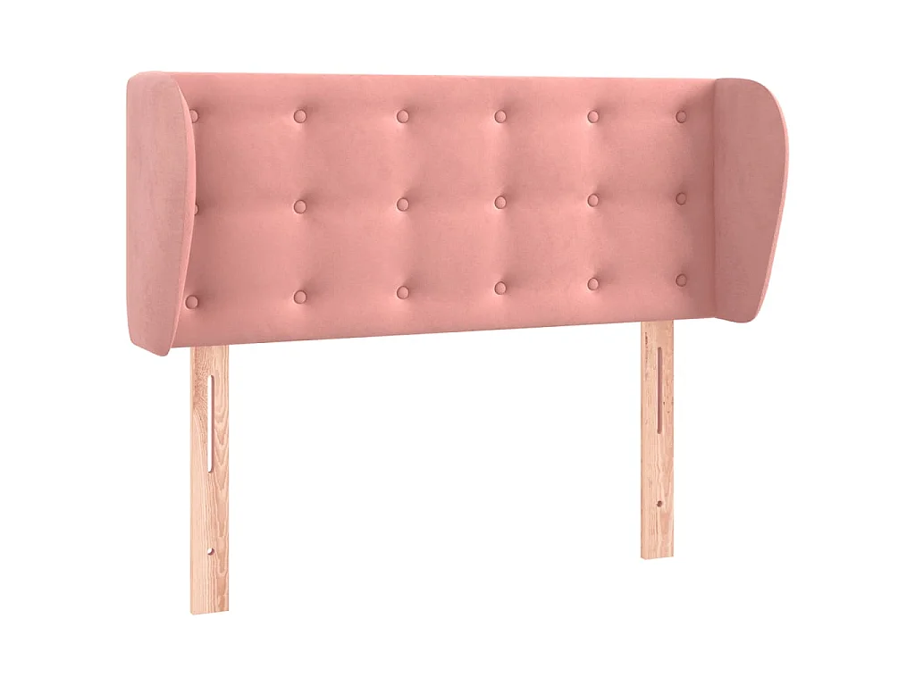 Hoofdbord met randen 93x23x78/88 cm fluweel roze
